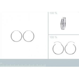 Créoles argent rhodiée 925/000