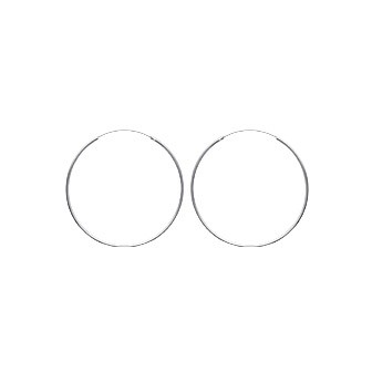 Créoles argent 925/000 rhodiée 2 MM - HACC