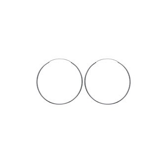 Créoles argent 925/000 rhodiée 2 MM - HACC