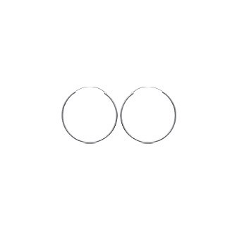 Créoles argent 925/000 rhodiée 2 MM - HACC