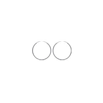 Créoles argent 925/000 rhodiée 2 MM - HACC