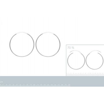 Créoles argent 925/000 rhodiée 2 MM - HACC