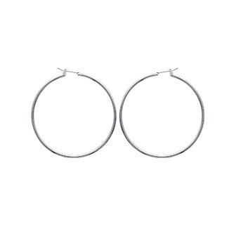 Créoles argent 925/000 rhodiée 2 mm