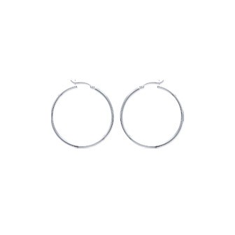 Créoles argent 925/000 rhodiée 2 mm