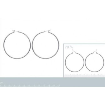 Créoles argent 925/000 rhodiée 2 mm