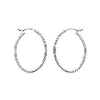 Créoles argent 925/000 rhodiée 2 mm