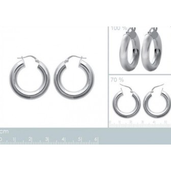 Créoles argent rhodiée 925/000 - HEGFACF