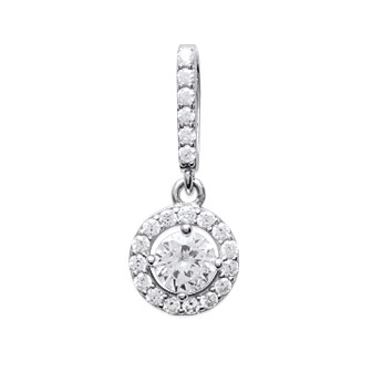 Pendentif argent rhodiée 925/000 oz micro serti