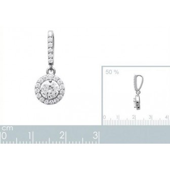 Pendentif argent rhodiée 925/000 oz micro serti