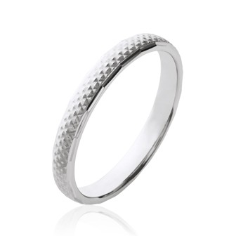 Alliance femme argent rhodiée 925/000 -HCGDFAAD