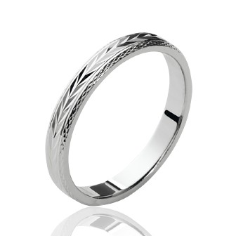 Alliance femme argent rhodiée 925/000 - HCEHDAAD