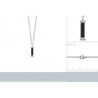 Collier acier 316 L homme carbone -DBAIHDFF