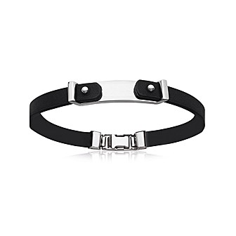 Bracelet acier 316 L et cuir homme 3NJU70