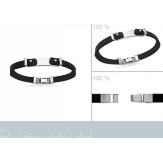 Bracelet acier 316 L et cuir homme - DBAIHAGA