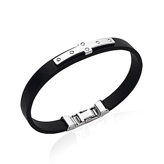 Bracelet acier 316 L et cuir homme 3NJU48