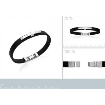 Bracelet acier 316 L et cuir homme - DBAIEICB