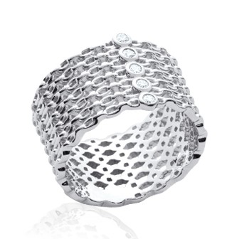 Bague argent rhodiée 925/000 oz BCGFCBA