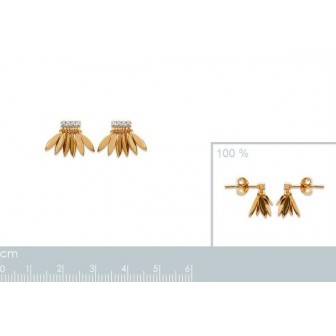 Boucle d'oreilles plaqué-or 750/000 3 microns bicolore oz -CFEFFBB