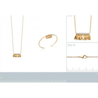 Collier plaqué-or 750/000 3 microns bicolore oz -JHBJGG