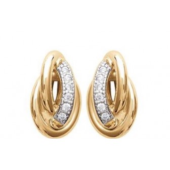 Boucles d'oreilles plaqué-or 750/000 3 microns bicolore oz