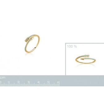 Bague plaqué-or 750/000 5 microns pierres synthétiques - CCDEADA