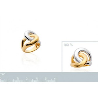 Bague plaqué-or 750/000 3 microns bicolore-CBDDCAB