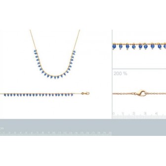 Collier plaqué-or 750/000 3 microns et cristal-CJAJCHEC