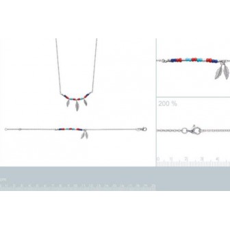 Collier collection indien en argent rhodiée et pierres synthétiques-IHBJGBEF