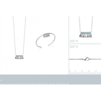 Collier argent 925/000 rhodiée et pierres synthétiques-IHBJDJEF