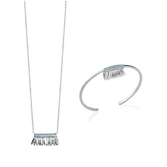 Jonc argent rhodiée 925/000 et pierres synthétiques 871NJU56