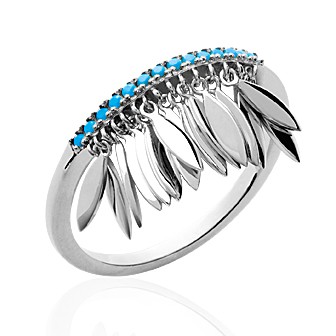 Bague argent rhodiée 925/000 et pierres synthétiques- BCGADDA