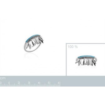 Bague argent rhodiée 925/000 et pierres synthétiques- BCGADDA