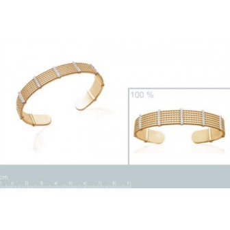 Jonc plaqué-or 750/000 3 microns bicolore oz-JHBJFCFI