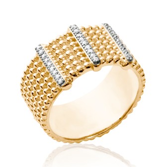 Bague plaqué-or 750/000 3 microns bicolore oz -CCGCBBB