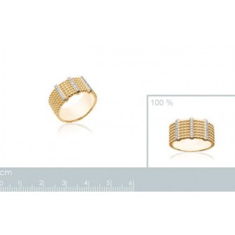 Bague plaqué-or 750/000 3 microns bicolore oz -CCGCBBB