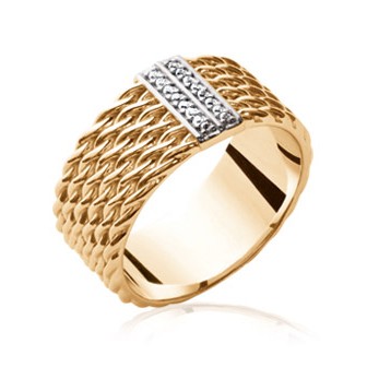 Bague plaqué-or 750/000 5 microns bicolore oz-CCGBIBB