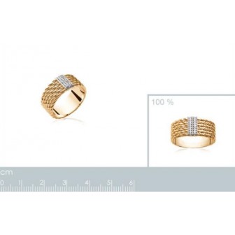 Bague plaqué-or 750/000 5 microns bicolore oz-CCGBIBB
