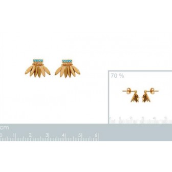 Boucles d'oreilles plaqué-or 750/000 3 microns pierres synthétiques- CFEFFDA
