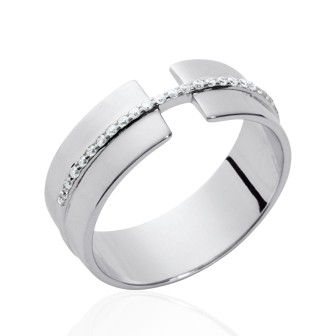 Bague argent rhodiée 925/000 oz- BCGCCBA