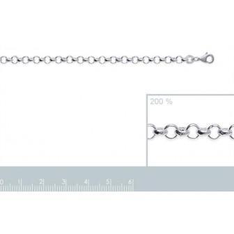 Bracelet argent 925/000 rhodiée maille jaseron
