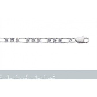 Chaîne argent 925/000 maille figaro diamantée 2 maillons 4 faces 