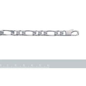 Bracelet argent 925/000 maille figaro 2 maillons diamantée 4 faces