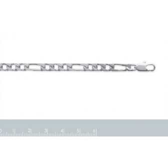 Bracelet argent 925/000 maille figaro 3 maillons diamantée 4 faces