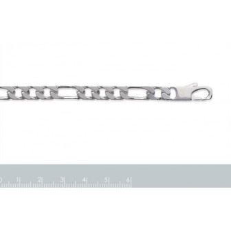Bracelet argent 925/000 maille figaro diamantée 3 maillons 4 faces