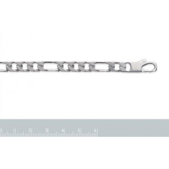 Chaîne argent 925/000 maille figaro diamantée 3 maillons 4 faces