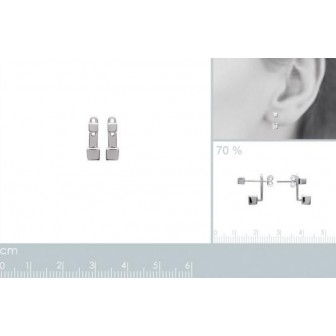 Lobes d'oreilles argent 925/000 rhodiée