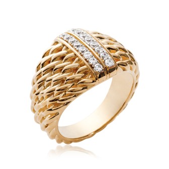 Bague plaqué-or 750/000 5 microns bicolore oz CCGGABB