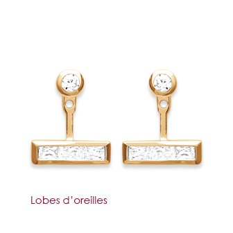 Lobes d'oreilles plaqué-or 750/000 3 microns oz CFECJBA