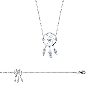 Collier femme en argent rhodiée 925/000 et pierres synthétiques 871PML45