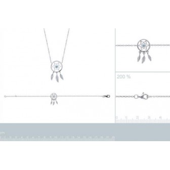 Collier femme en argent rhodiée 925/000 et pierres synthétiques 87175745